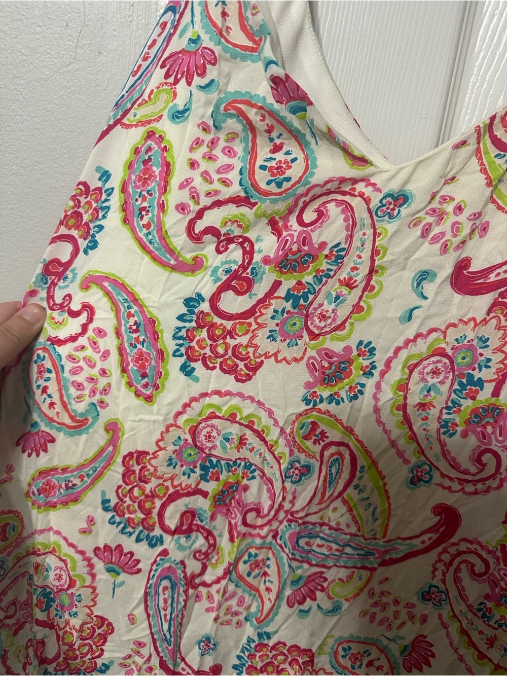 Sleeveless Paisley Maxi Dress in Cream and Pink - Picture 3 of 4